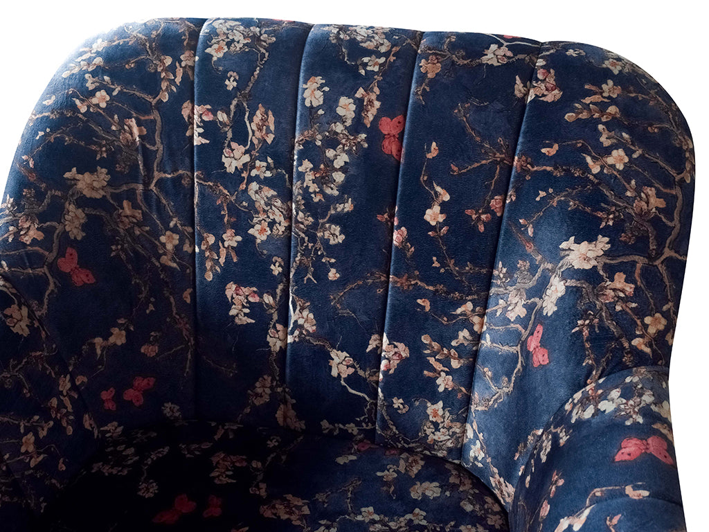Lucas Lounge Chair In Floral Printed Fabric