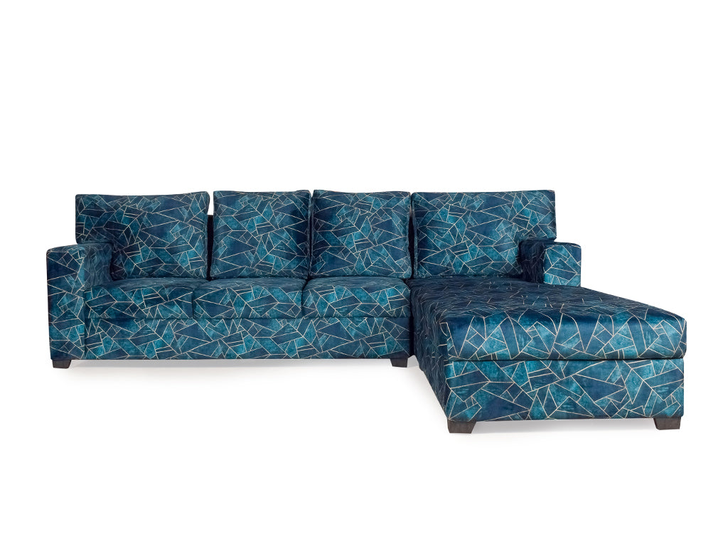 Walter L Shape Sectional RHS Sofa in Suede fabric