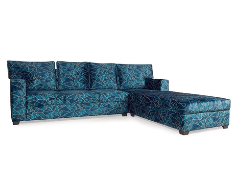 Walter L Shape Sectional RHS Sofa in Suede fabric