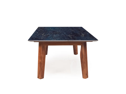 Jasper Modern Marble Coffee Table In Teak Finish