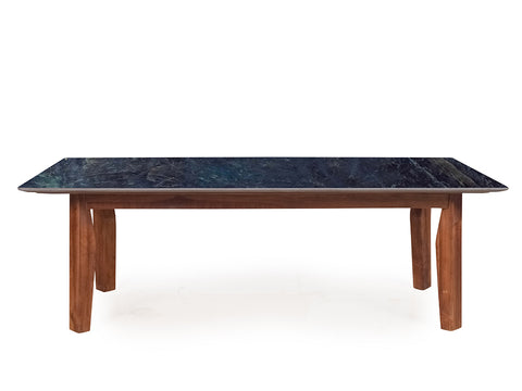Jasper Modern Marble Coffee Table In Teak Finish