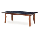 Jasper Modern Marble Coffee Table In Teak Finish