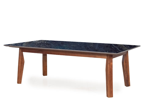 Jasper Modern Marble Coffee Table In Teak Finish