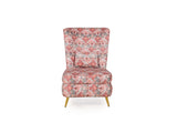Greta Lounge Chair In Premium Suede Floral Fabric
