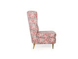 Greta Lounge Chair In Premium Suede Floral Fabric