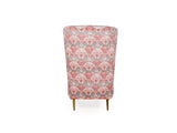Greta Lounge Chair In Premium Suede Floral Fabric