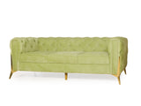 Oliver 3+2 Seater Sofa In Green Velvet Fabric