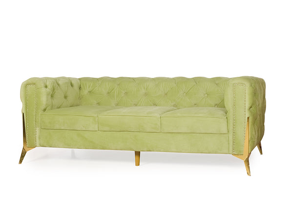 Oliver 3 Seater Sofa In Green Velvet Fabric