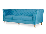 Watson 3+2 Sofa Set In Blue Premium Velvet Fabric