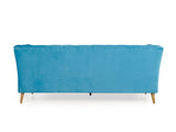 Watson 3+2 Sofa Set In Blue Premium Velvet Fabric