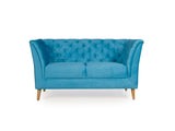 Watson 3+2 Sofa Set In Blue Premium Velvet Fabric