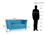 Watson 3+2 Sofa Set In Blue Premium Velvet Fabric