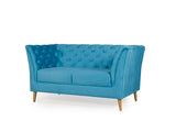 Watson 3+2 Sofa Set In Blue Premium Velvet Fabric