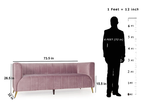 Haaken 3 Seater Sofa in Velvet Fabric