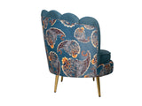 Velma Lounge Chair In Dual Tone Velvet Fabric