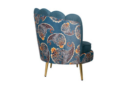 Velma Lounge Chair In Dual Tone Velvet Fabric