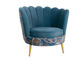 Velma Lounge Chair In Dual Tone Velvet Fabric