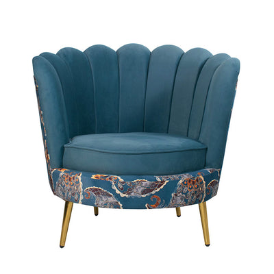 Velma Lounge Chair In Dual Tone Velvet Fabric