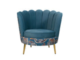 Velma Lounge Chair In Dual Tone Velvet Fabric