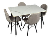 Stella 4 Seater Marble Dining Set With Glory Chair