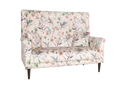 Valdemar High Back Two Seater Sofa In Floral Print