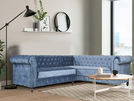 Berlin Sectional Sofa In Premium Suede Fabric