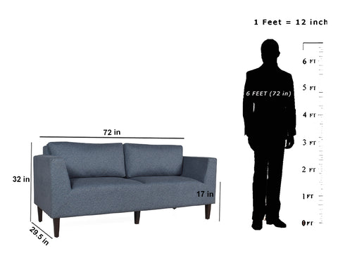 Adam 3 Seater Sofa In Premium Suede Fabric