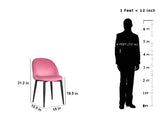 Noel Accent Chair In Premium Velvet Pink Fabric