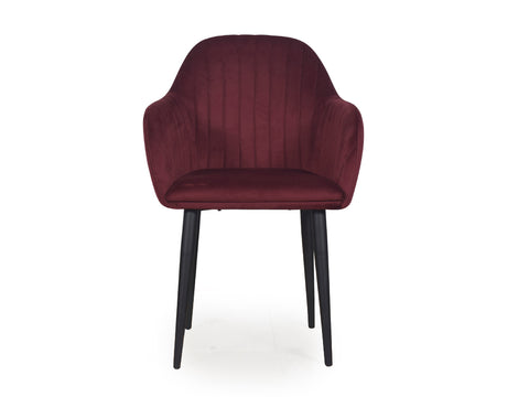 Harley Slipper Chair In Maroon Fabric