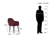 Harley Slipper Chair In Maroon Fabric