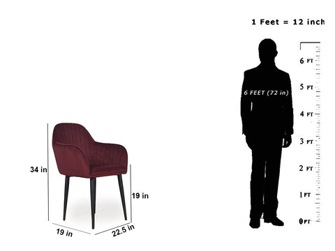 Harley Slipper Chair In Maroon Fabric
