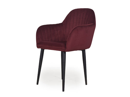 Harley Slipper Chair In Maroon Fabric