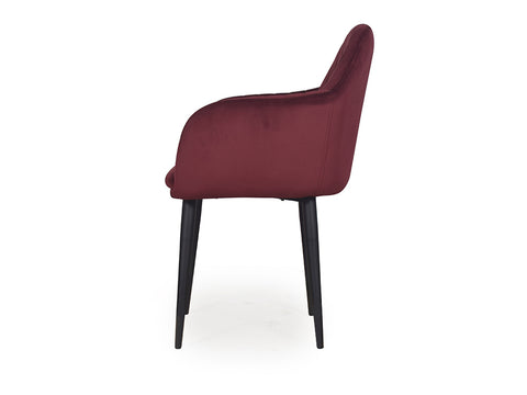 Harley Slipper Chair In Maroon Fabric