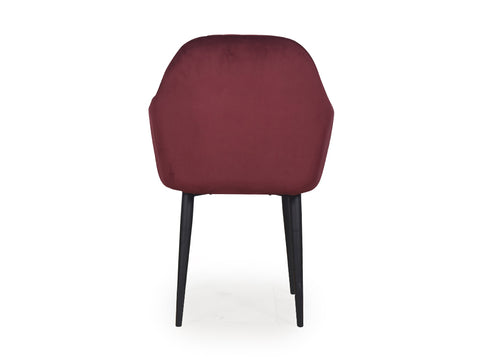 Harley Slipper Chair In Maroon Fabric
