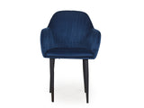 Harley Slipper Chair In Blue Fabric