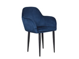 Harley Slipper Chair In Blue Fabric