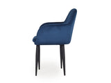 Harley Slipper Chair In Blue Fabric