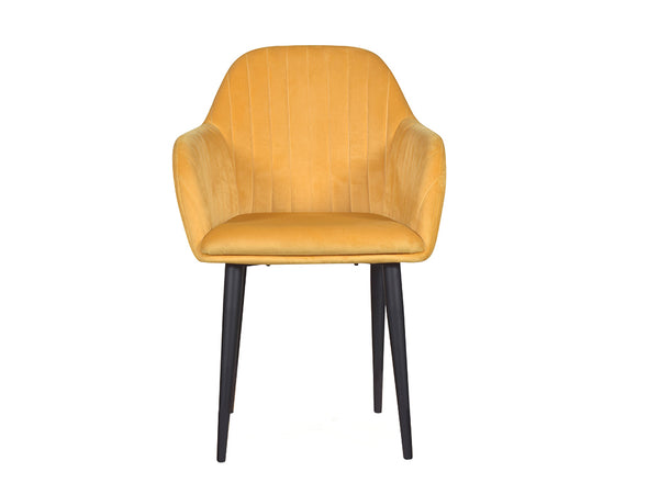 Harley Slipper Chair In Yellow Fabric