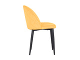 Noel Accent Chair In Premium Velvet Yellow Fabric