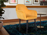 Harley Slipper Chair In Yellow Fabric