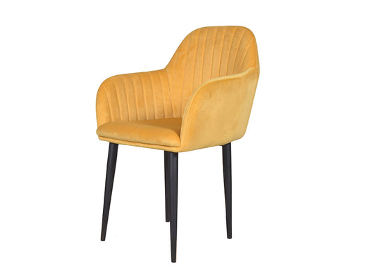 Harley Slipper Chair In Yellow Fabric