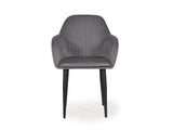 Harley Slipper Chair In Grey Fabric
