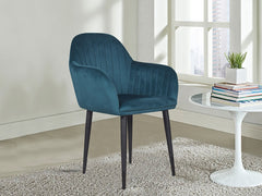 Harley Slipper Chair In Green Fabric