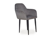 Harley Slipper Chair In Grey Fabric