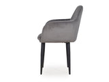 Harley Slipper Chair In Grey Fabric