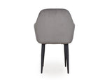Harley Slipper Chair In Grey Fabric