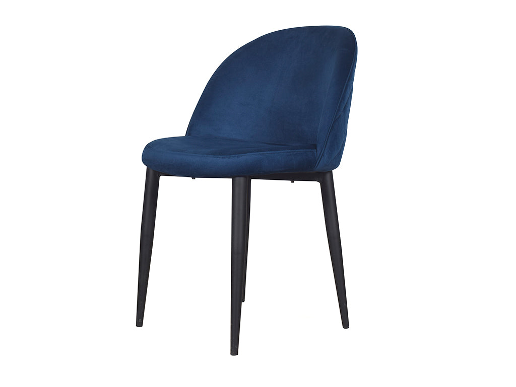 Noel Accent Chair In Premium Velvet Blue Fabric
