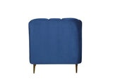 Nelio Lounge Chair in Blue Velvet Fabric
