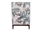Ursula Wing Chair in Green Printed Fabric
