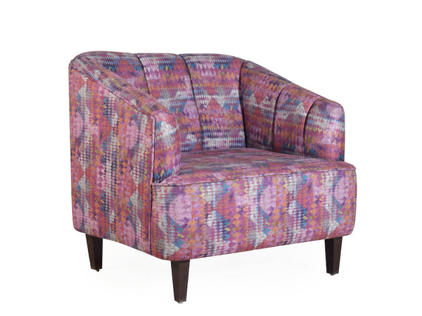Nelio Lounge Chair In Premium Printed Velvet Fabric